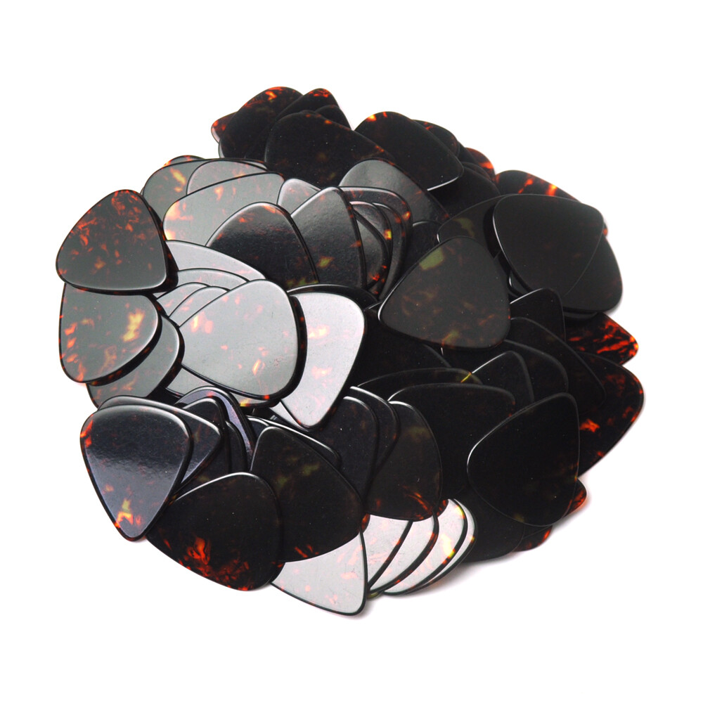 100pcs Heavy 0.96mm Blank Guitar Picks Plectrums Celluloid Brown Tortoise