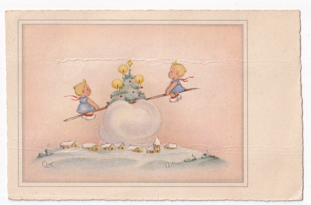STAMP DENMARK LUFTPOST "CHILDREN'S CHRISTMAS" POSTCARD