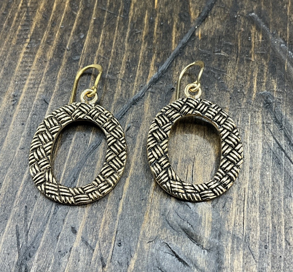 Barse Woven Loop Earrings- Bronze- NWT