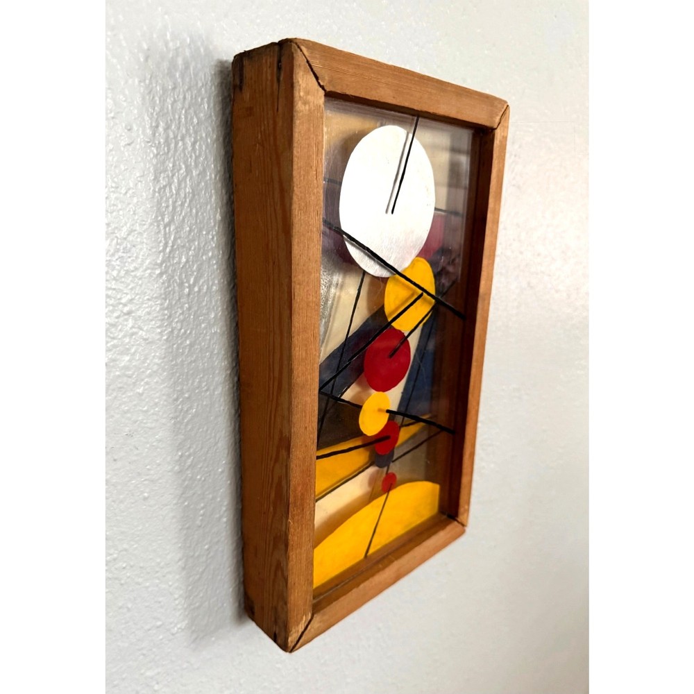 Mid 20th Century Signed Abstract Layered Glass Wall Panel