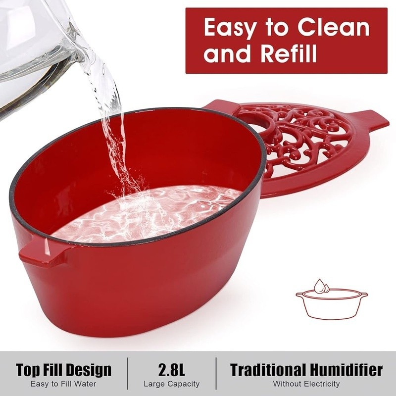 Cast Iron Wood Stove Humidifier Aroma Diffuser Automatic Steamer Durable Design