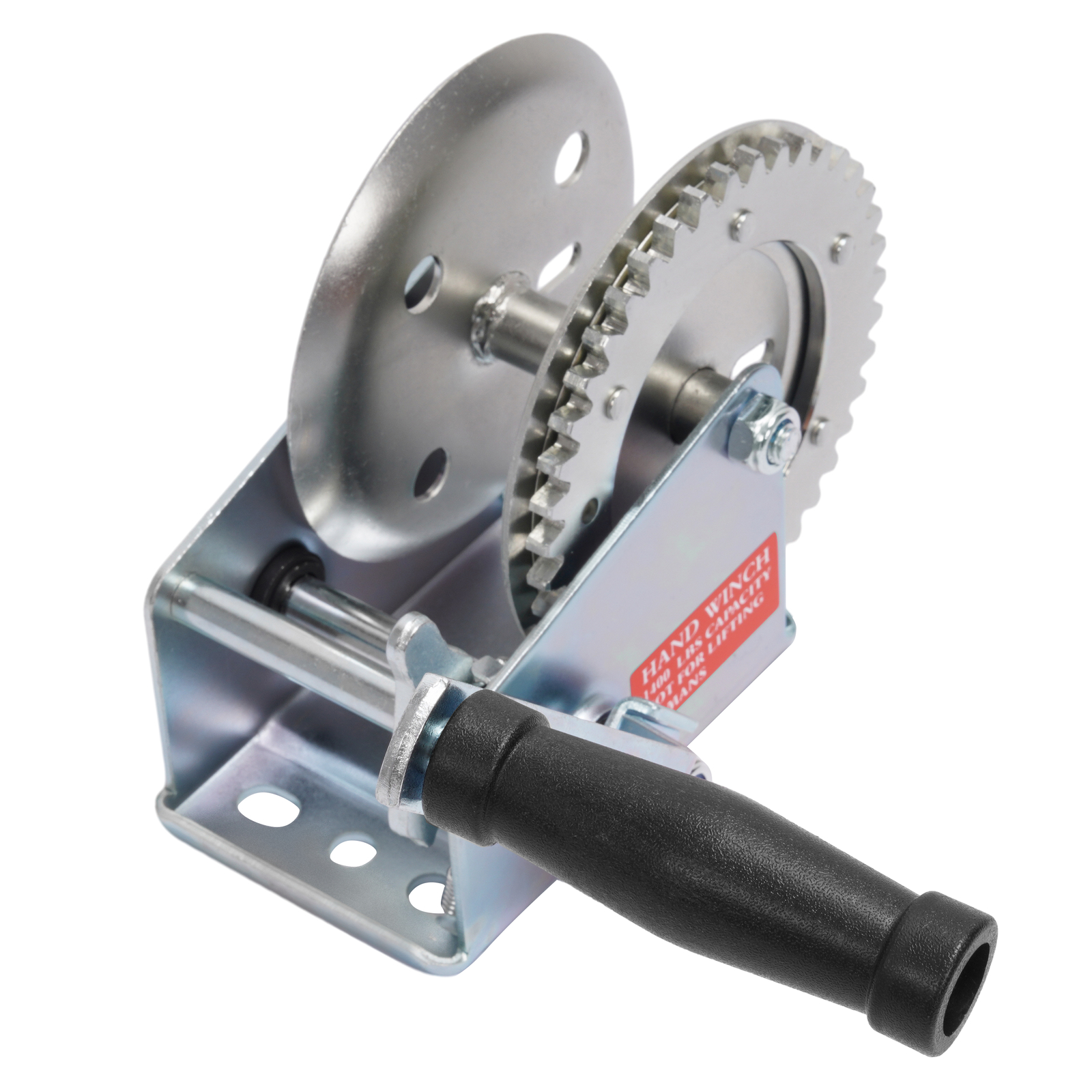 1400LB Steel Horizontal Pulling Hand Winch w/Ratchet Galvanized For Boat Trailer