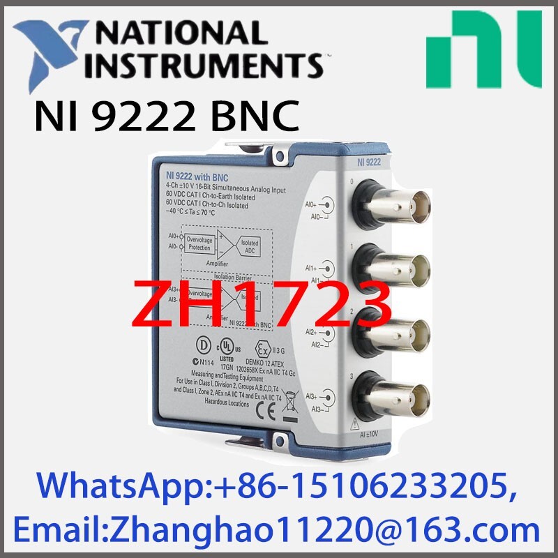 NI 9222 BNC 783283-01 4-Channel 16-Bit Simultaneous Analog Input Module