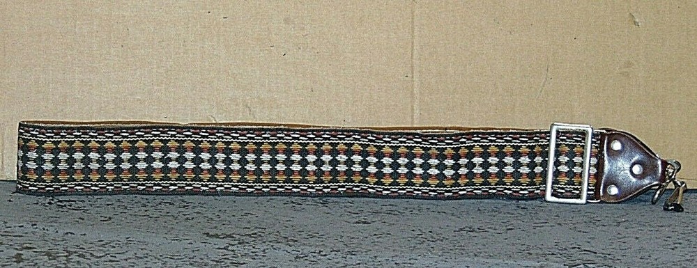 Vintage 1970's Tiny Diamond Pattern Hippie Camera Strap A4621