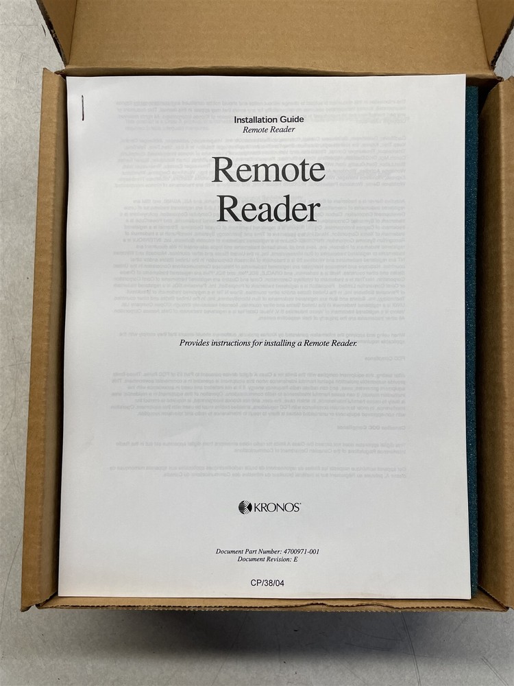 KRONOS 8600760-001 REMOTE READER NEW IN OPEN BOX-MULTIPLE AVAILABLE