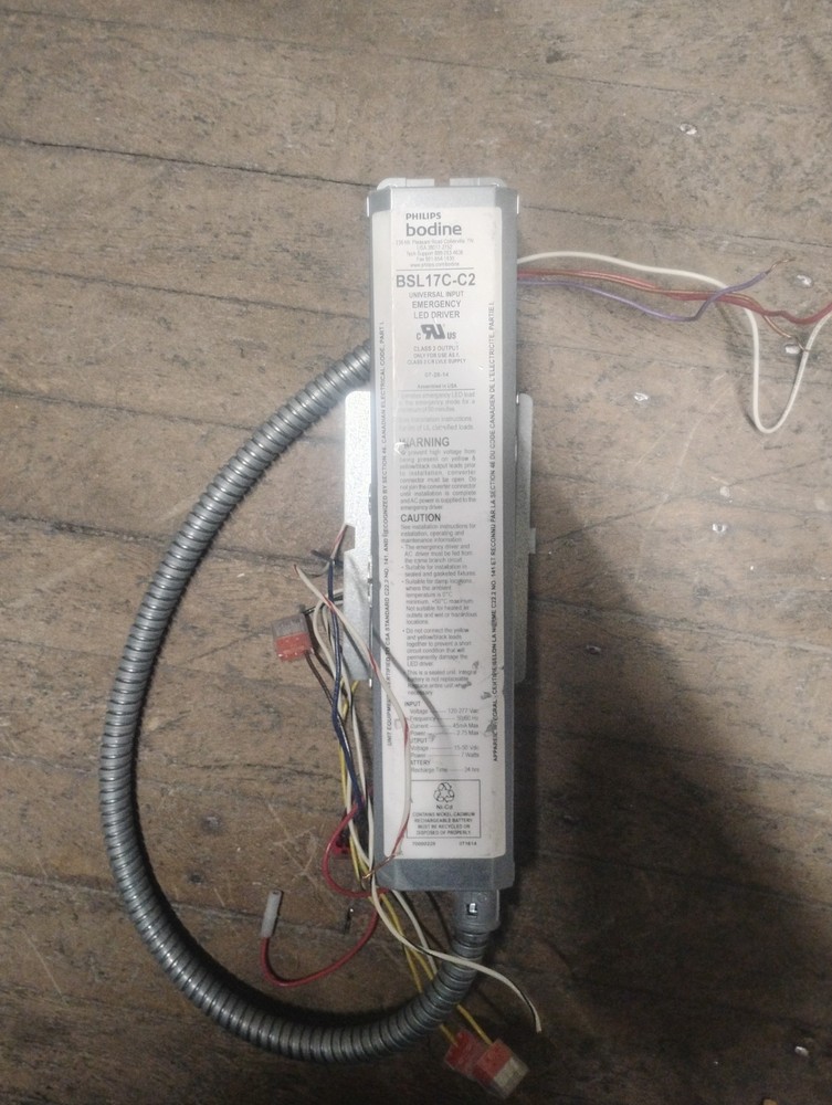 Bodine BSL17C-C2 Type 1 Emergency LED Driver. Preowned