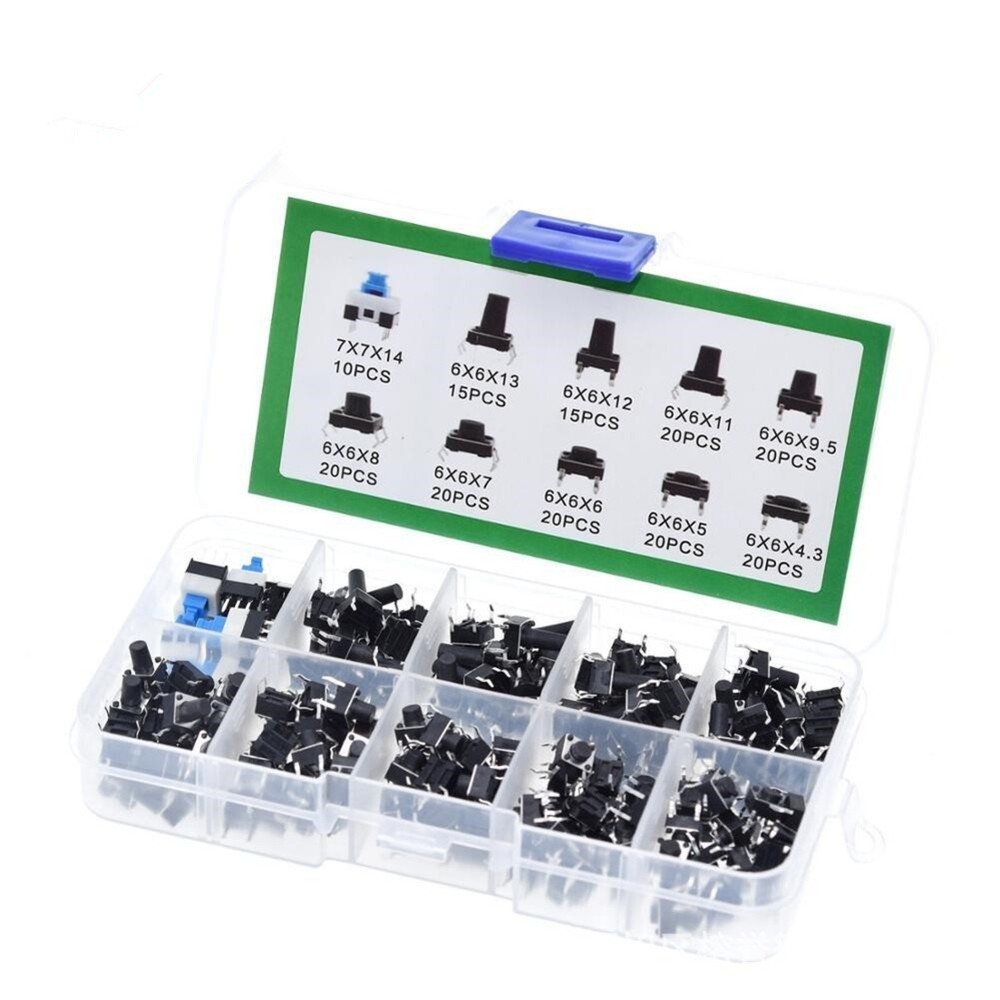 Push Button Tactile Switch Kit 180 Pieces Boxed for Electronic Device Repairs