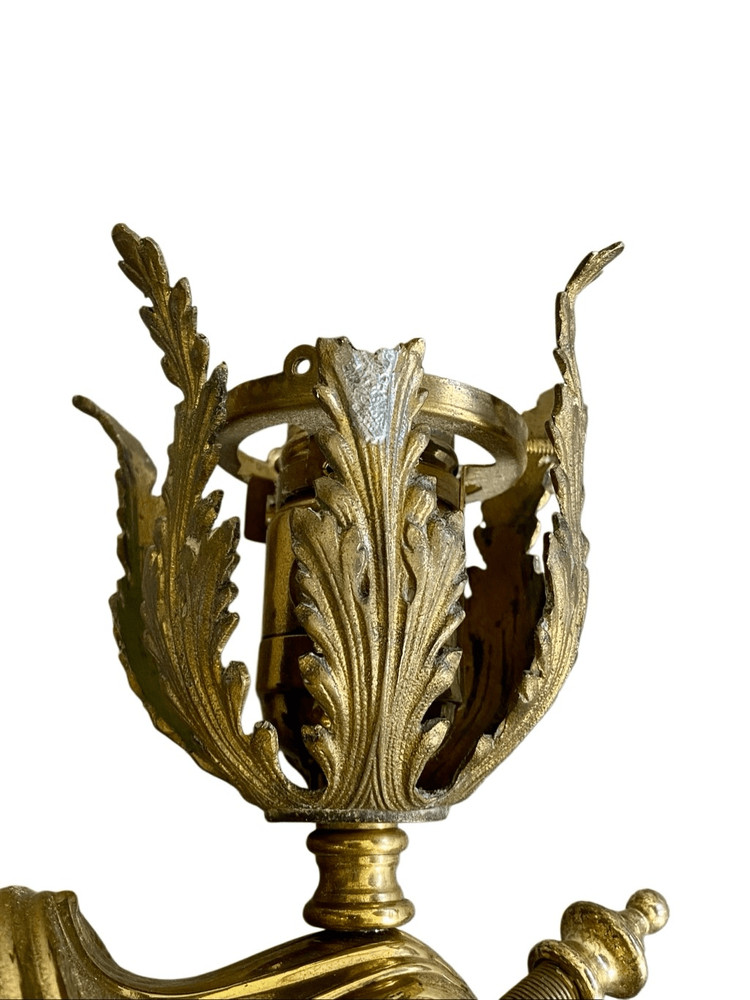 Vintage Classical Style Brass Set Flush Mount Light & 2 Wall Sconces