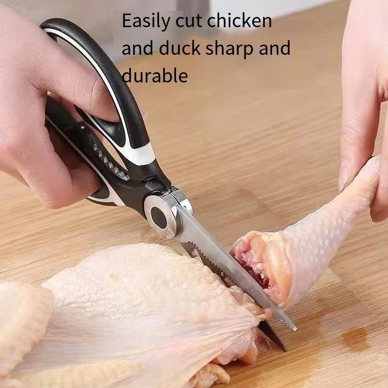 Multifunctional stainless kitchen scissors for fish, veggies, meat bones