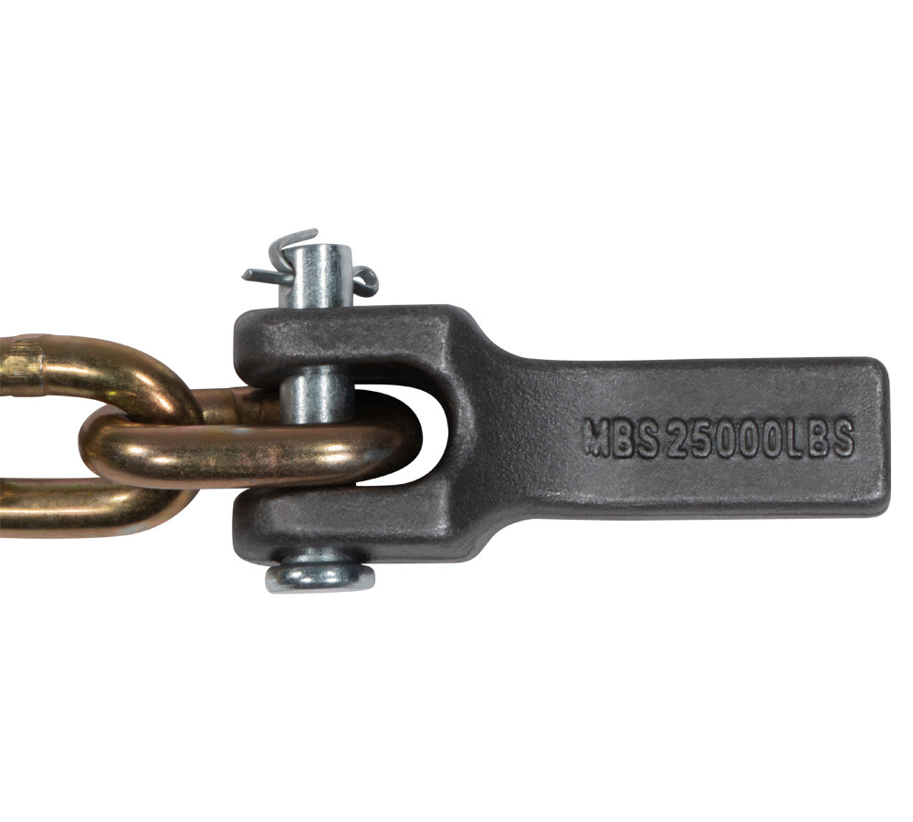 2Pk 36" G70 Trailer Safety Chain w/ 3/8" Clevis Hook & Chain Retainer 6250 # WLL