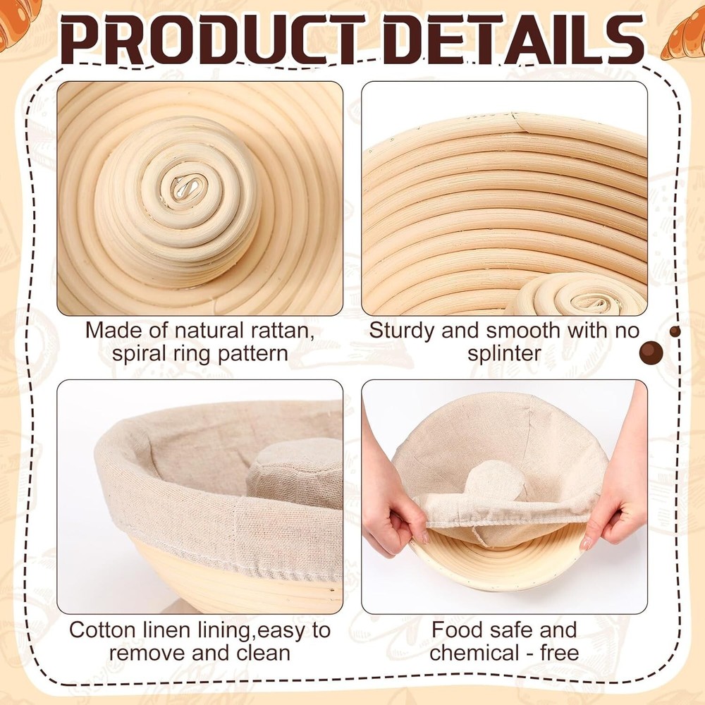Bread Proofing Basket Banneton Natural cane bread baking and fermentation basket