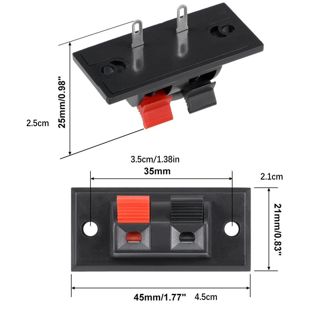 10Pack Push Release Type 2 Terminal Speaker Connector Plate Block Rated Load