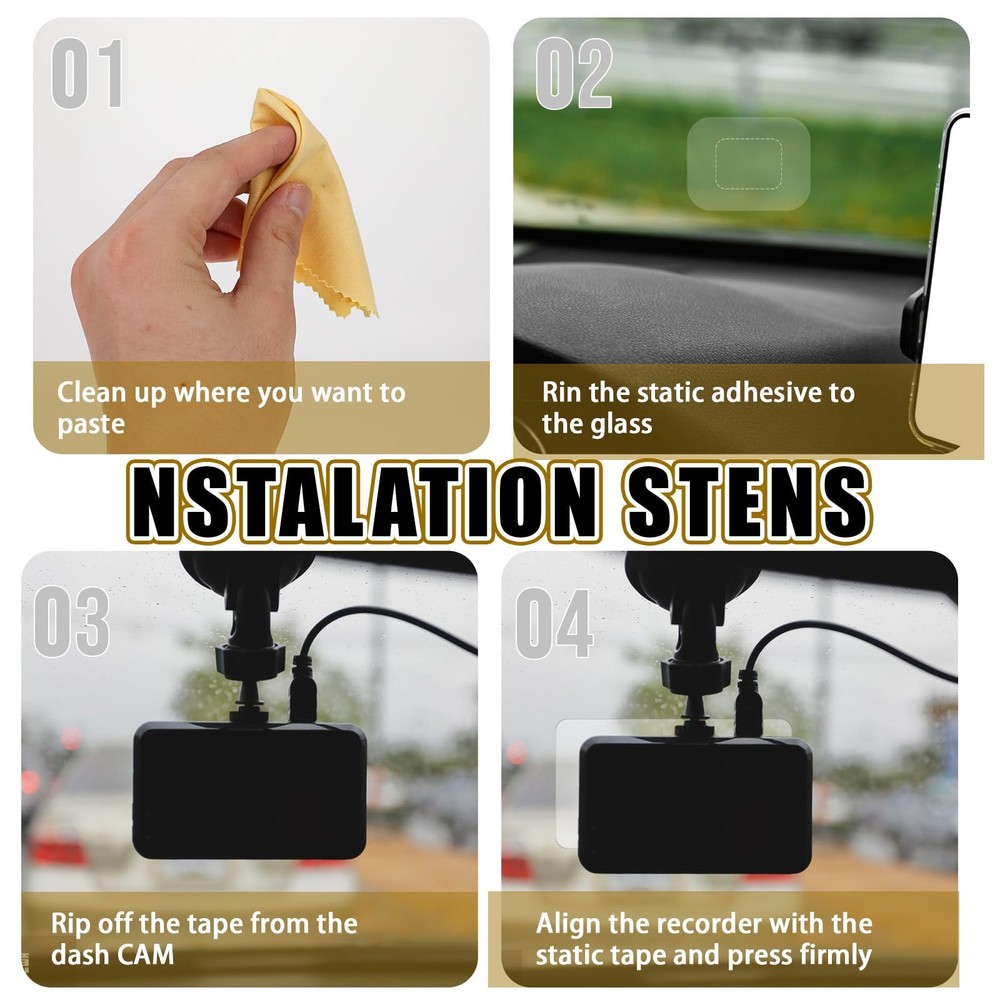 8Pcs Dashcam Windshield Sticke Clear Electrostatic Stickers Sticker