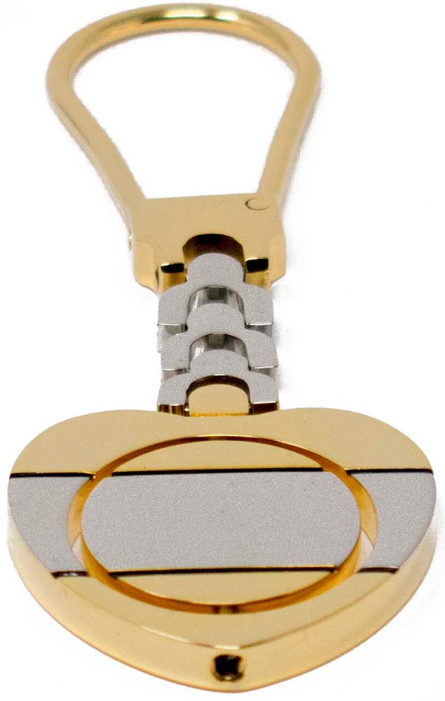 Gold & Silver Heart Keychain
