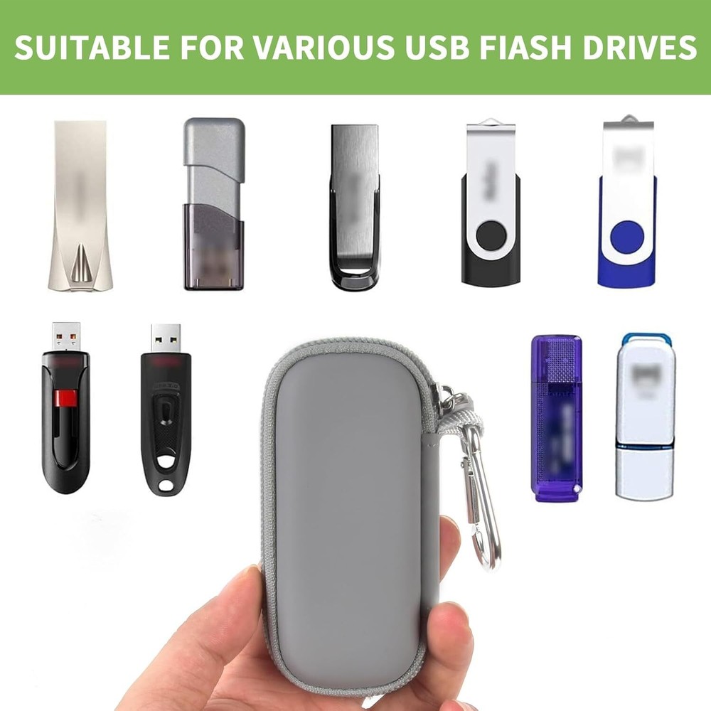 USB Flash Drive Case, Thumb Drives/SD/Memory Cards/Stick/SDXC SDHC Grey