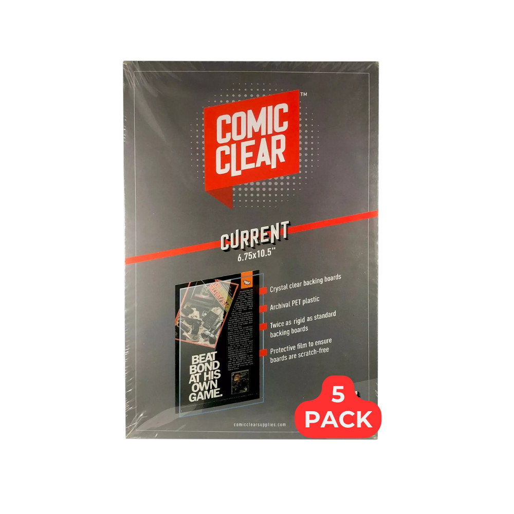 5 Comic Book Clear Backing Boards Current/Modern Archival Plastic Comic Boards