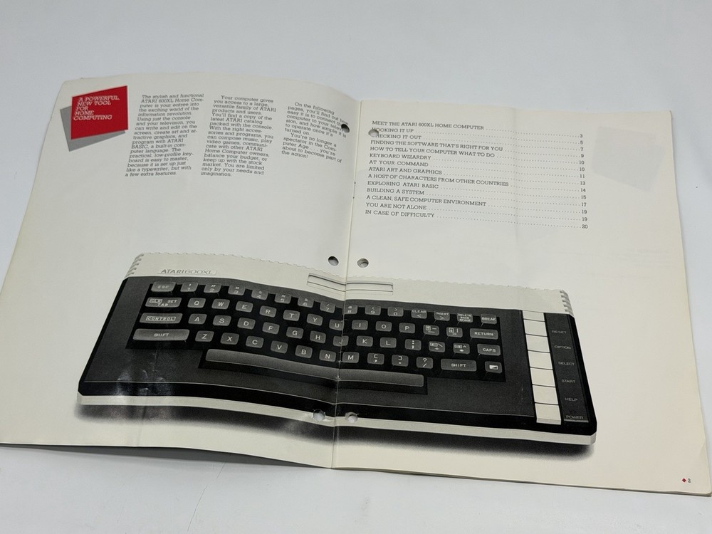 Atari Computer 600XL Owners Manual Catalogue