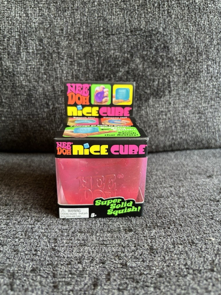 NEW Nee Doh  Nice Cube Super Solid Squish Toy Pink NEW