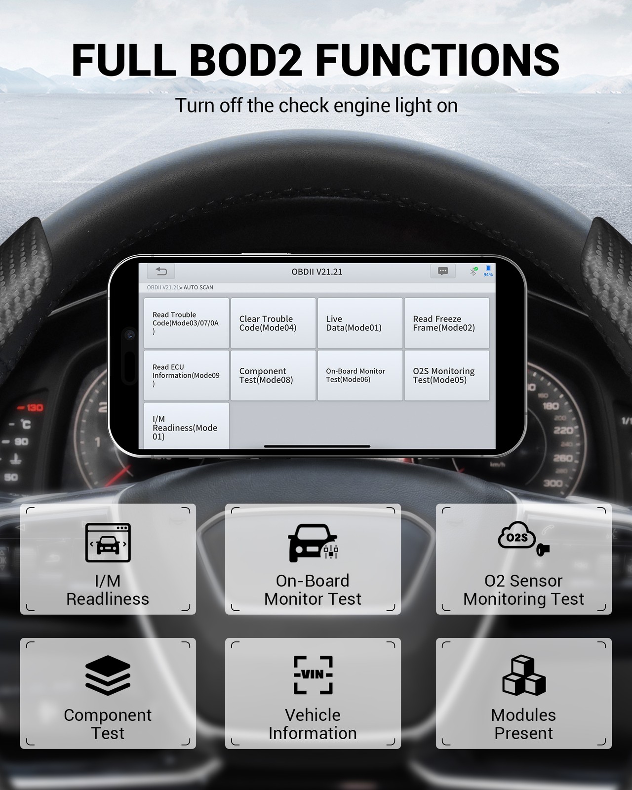 XTOOL A30M V2.0 Kit Bluetooth Full System Diagnostic Tool Bidirectional Scanner