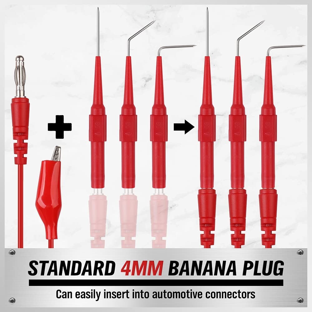 Durable 22PCS Back Probe Kit with Color-Coded Banana Plugs for Easy Testing