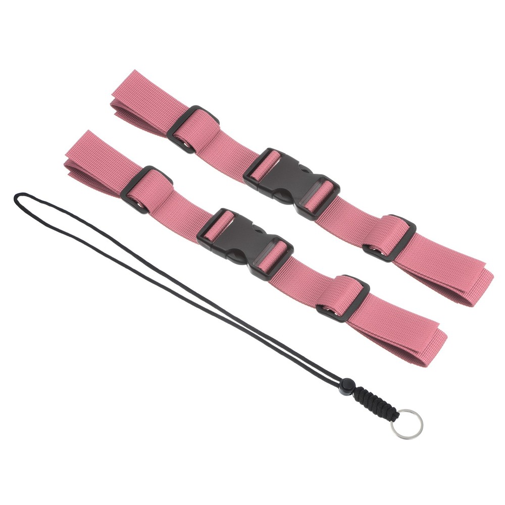 2 Pcs Backpack Chest Strap Set Strap with Anti-lost Lanyard Pink