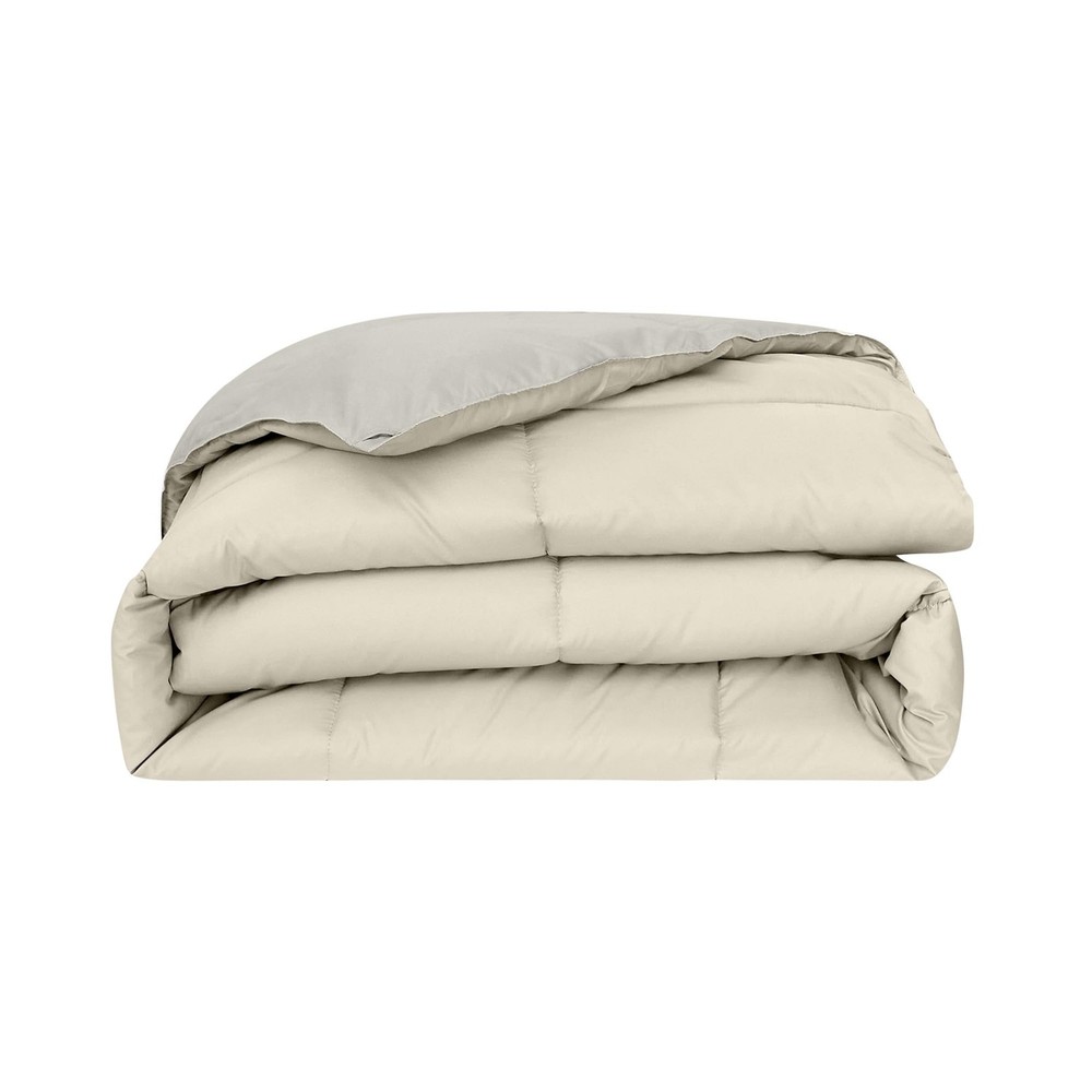 Modern Threads Down Alternative Reversible Comforter Ivory/Taupe King