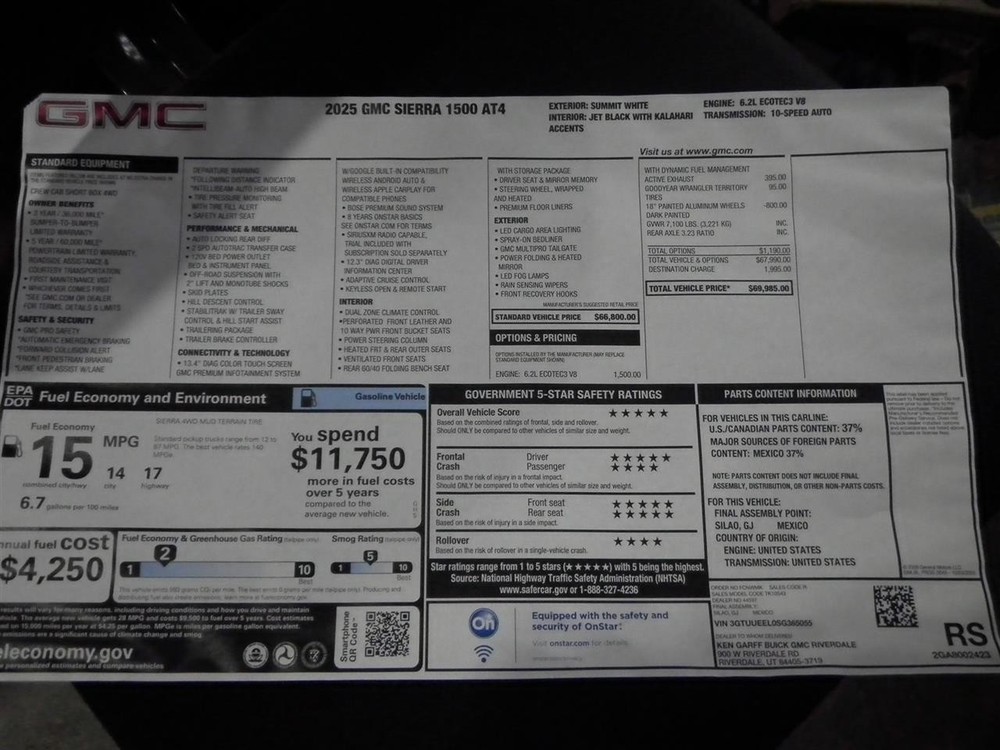 GMC Sierra 1500 Pickup 2024-2025 Video Processing Camera Control Module 083