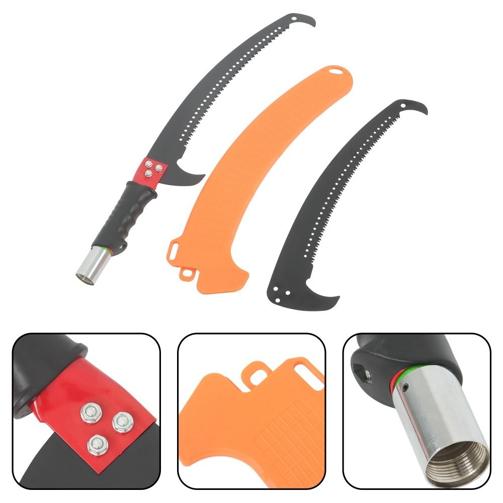 27' Tree Pole Pruner Manual Branches Trimmer Tree For Pruning Palms W/ Scissors