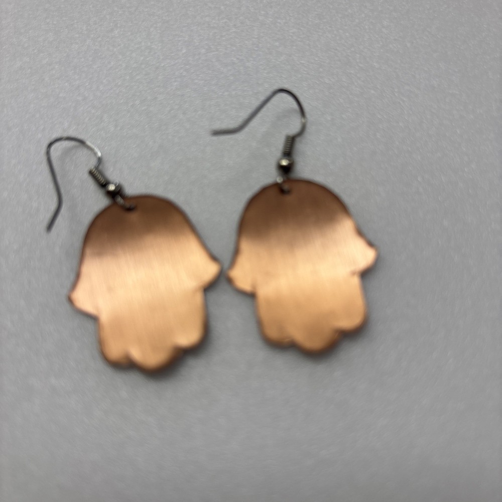 Handmade Evil Eye Copper Earrings