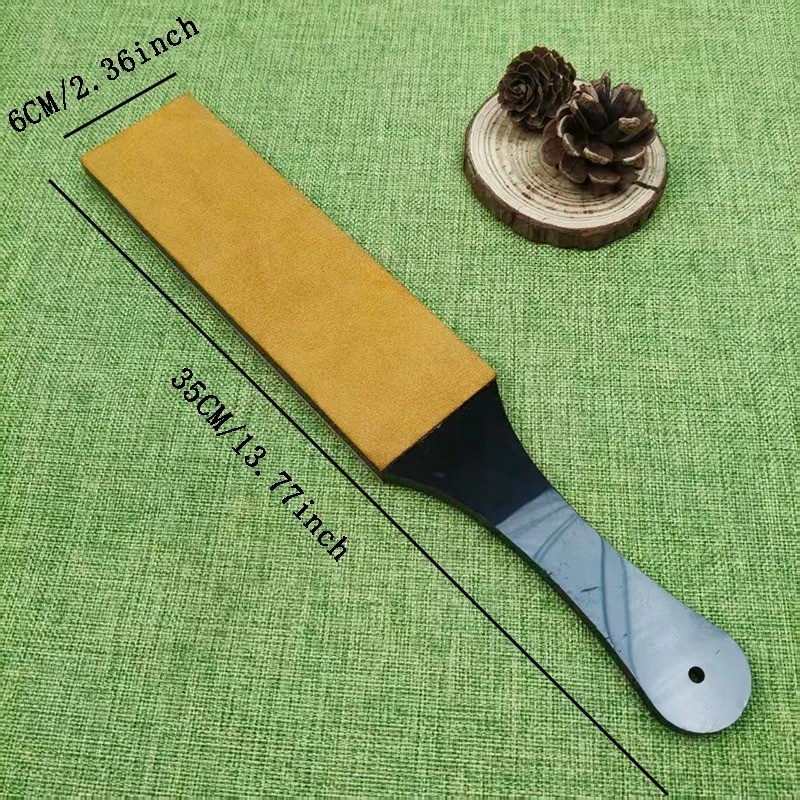 Double Sided Leather Strop Paddle Compound Knife Kit Sharpener Honing