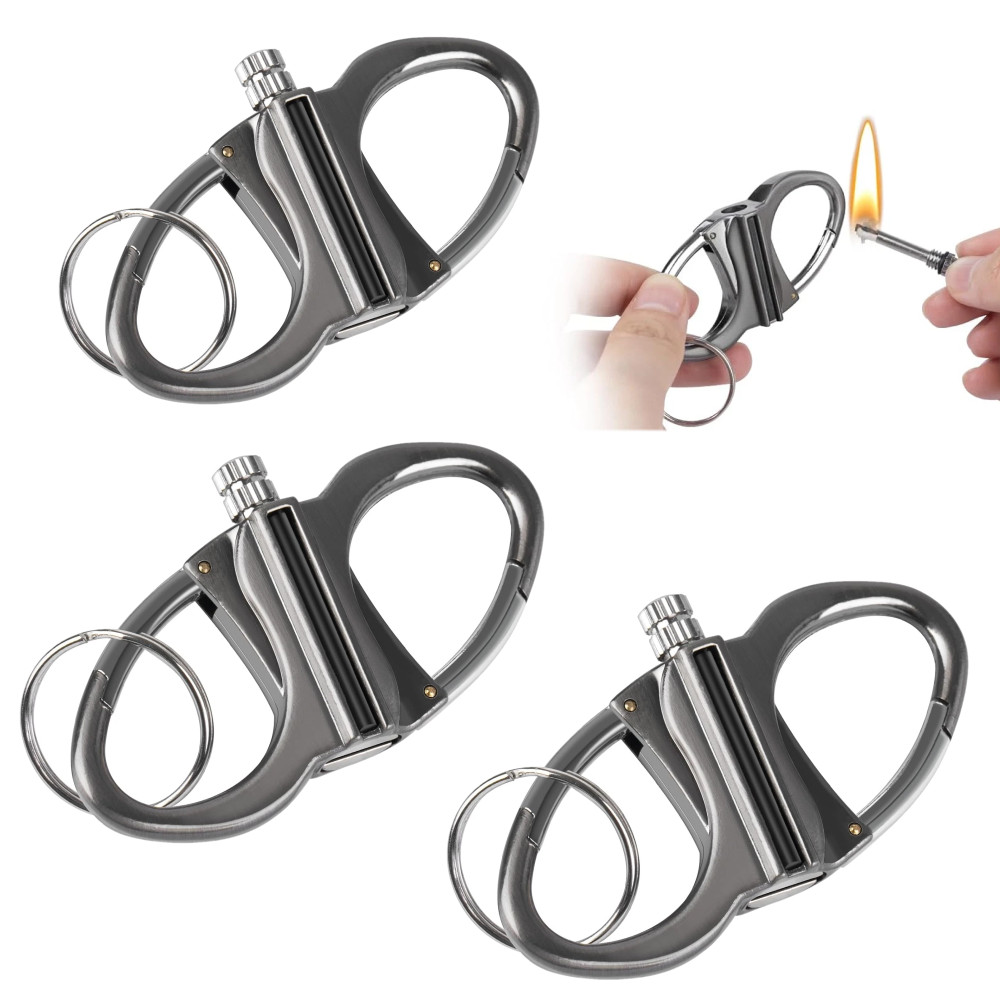 3Pcs Permanent Match Infinity Lighter with Multitool Keychain Lighter Pipe Metal