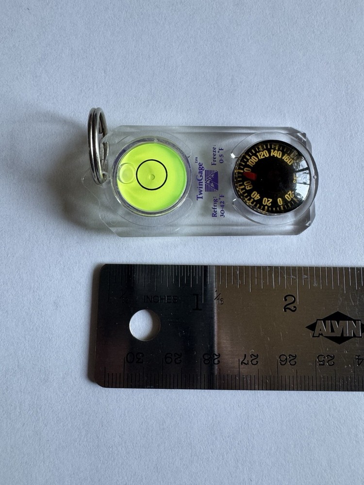 Thermometer And Bubble Level Keychain