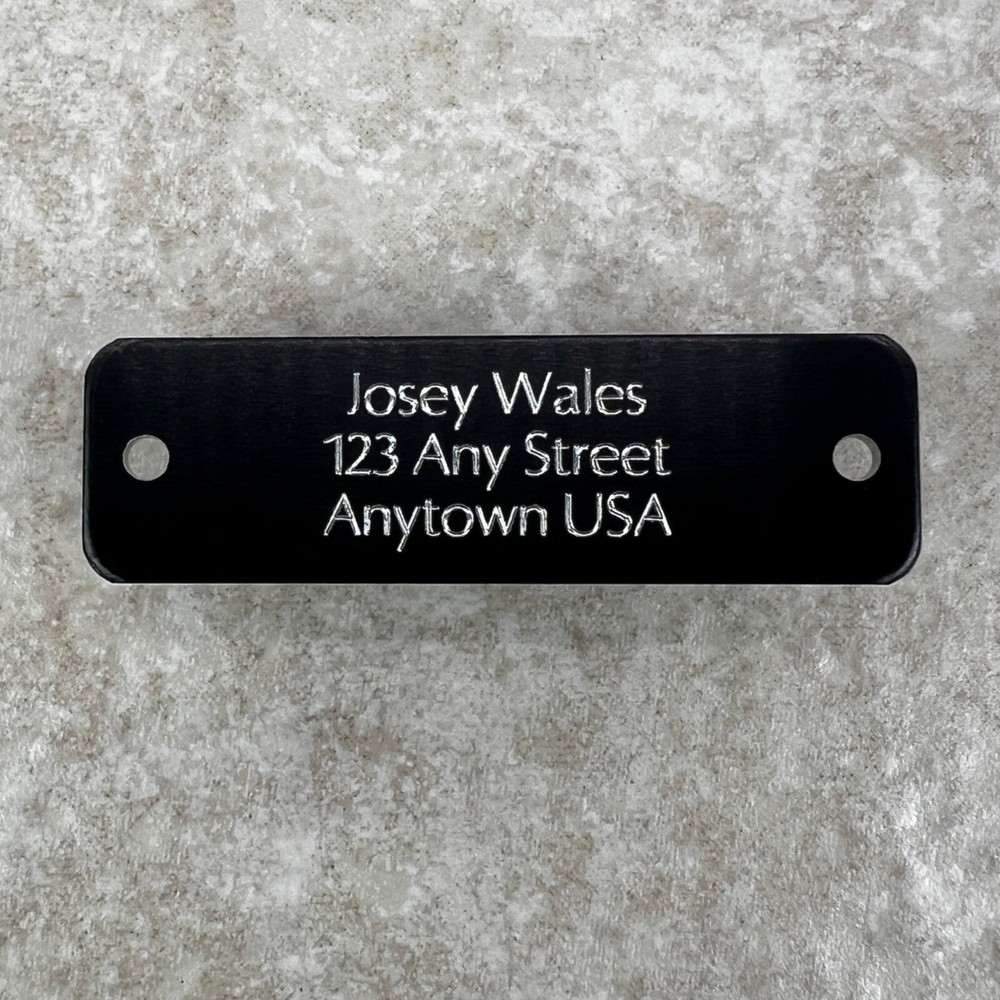 Custom Engraved Tags Personalized NAME PLATE Tags NAME PLATE BLACK GOLD MEDIUM
