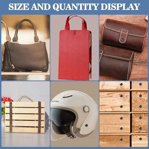 122 Pack Snap Button Kit, 6 Sizes Chicago Screws Leather Assorted Kit, for DIY