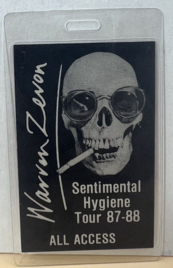 WARREN ZEVON 1990 VIP Laminated Backstage Pass