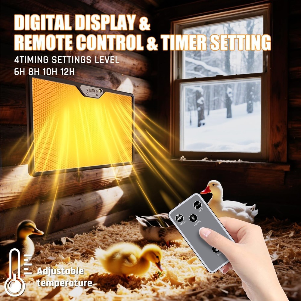 Brooder Plate for Chicks with Temp Control and Display,Dual-Sided Chicken Coop