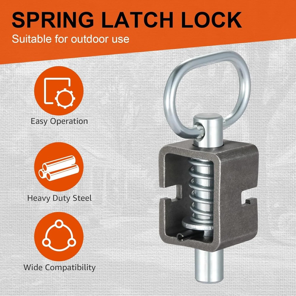 Spring Latch Lock, Weld-On Spring Latch Assembly, Universal Fit for Uti