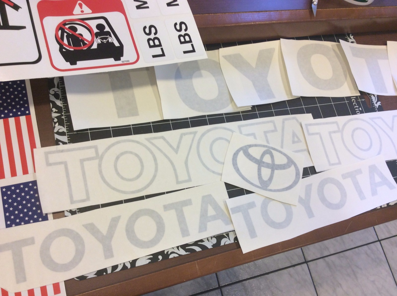 Toyota Forklift  Decal Kit detailed with safety decals  ( Light  GRAY)