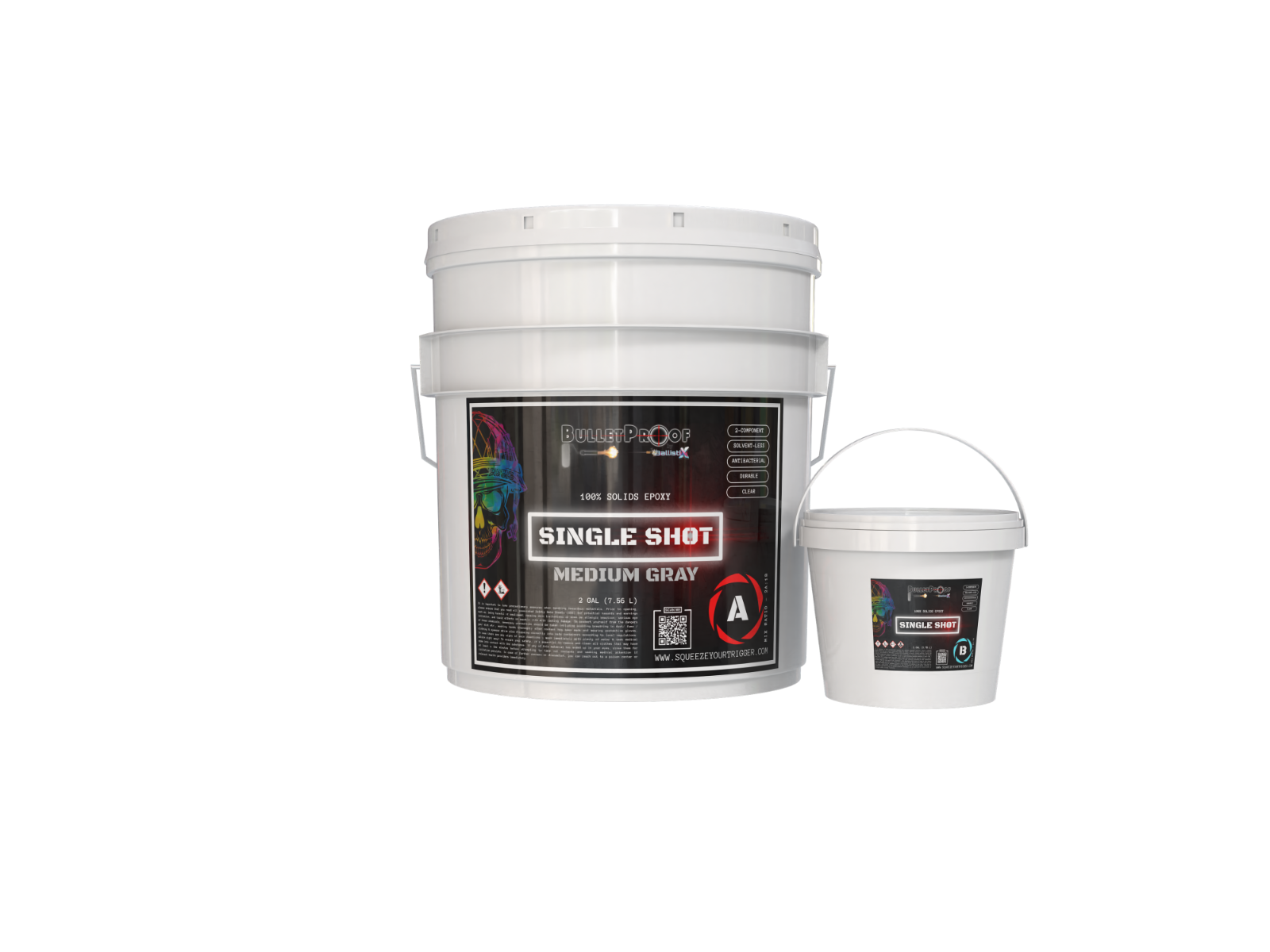 BP: Single Shot |100% Solids Epoxy Kit MED. GRAY (3 Gal) Concrete, Wood & more!