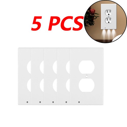 5 PCS / 10PCS Outlet Night Light with Built-In LED Light White / Black Duplex