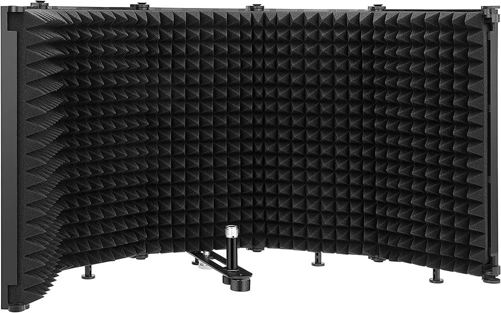 Professional Microphone Isolation Shield with Heavy-Duty Adjustable Tripod Base