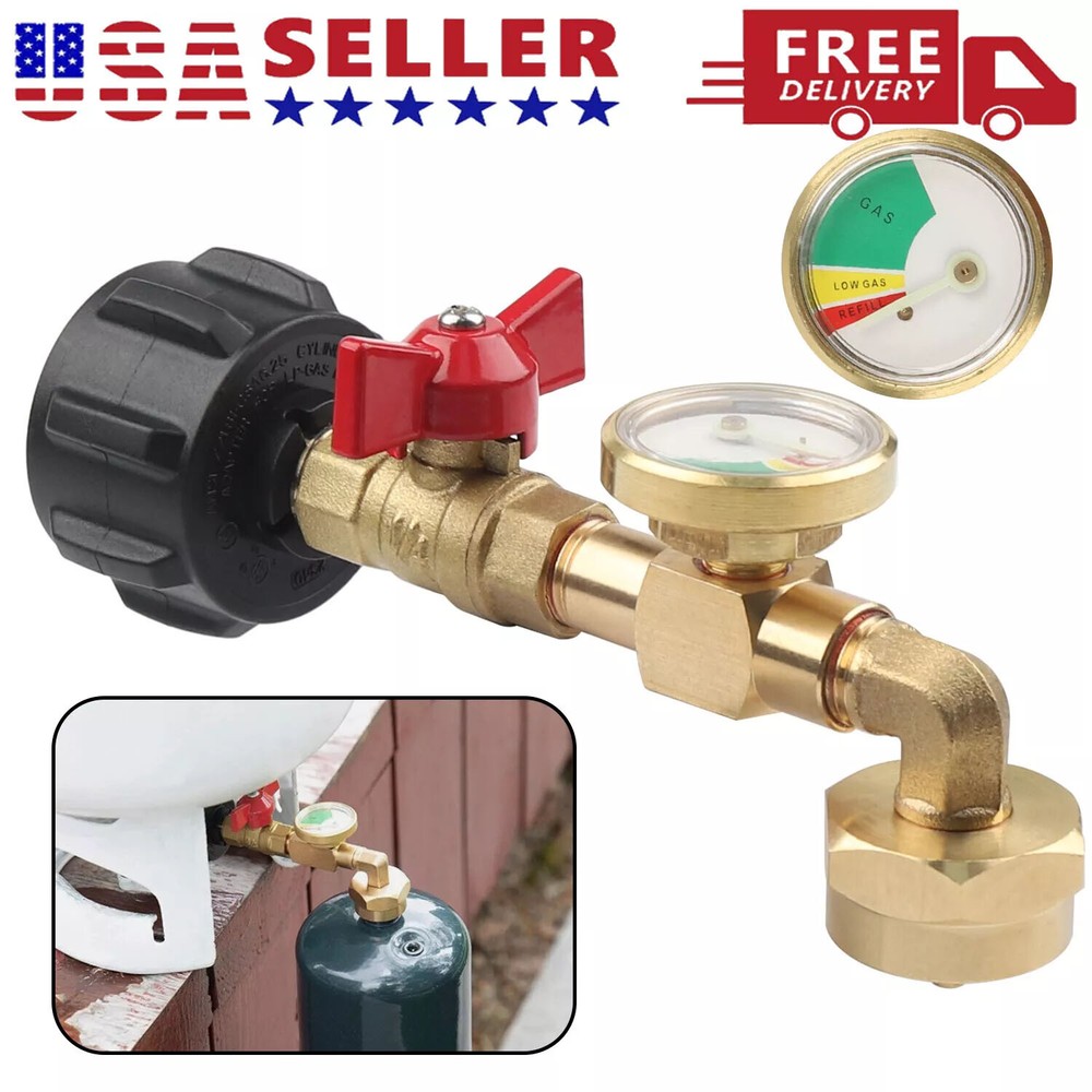 Propane Refill Adapter with Color - Coded Dial, 90° Elbow, Safe & Convenient