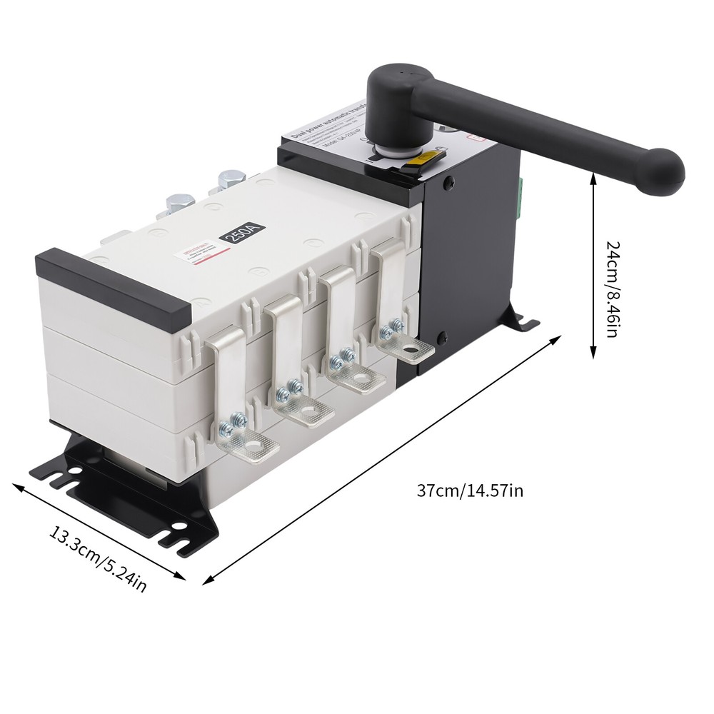 110V Automatic Transfer Switch Dual Power Generator Changeover Switch 4Pole/250A