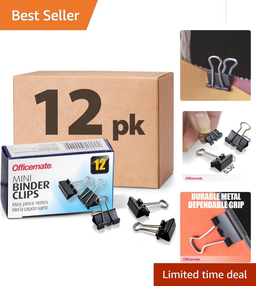 Black Heavy-Duty Mini Binder Clips – 144 Count for Secure Document Organization