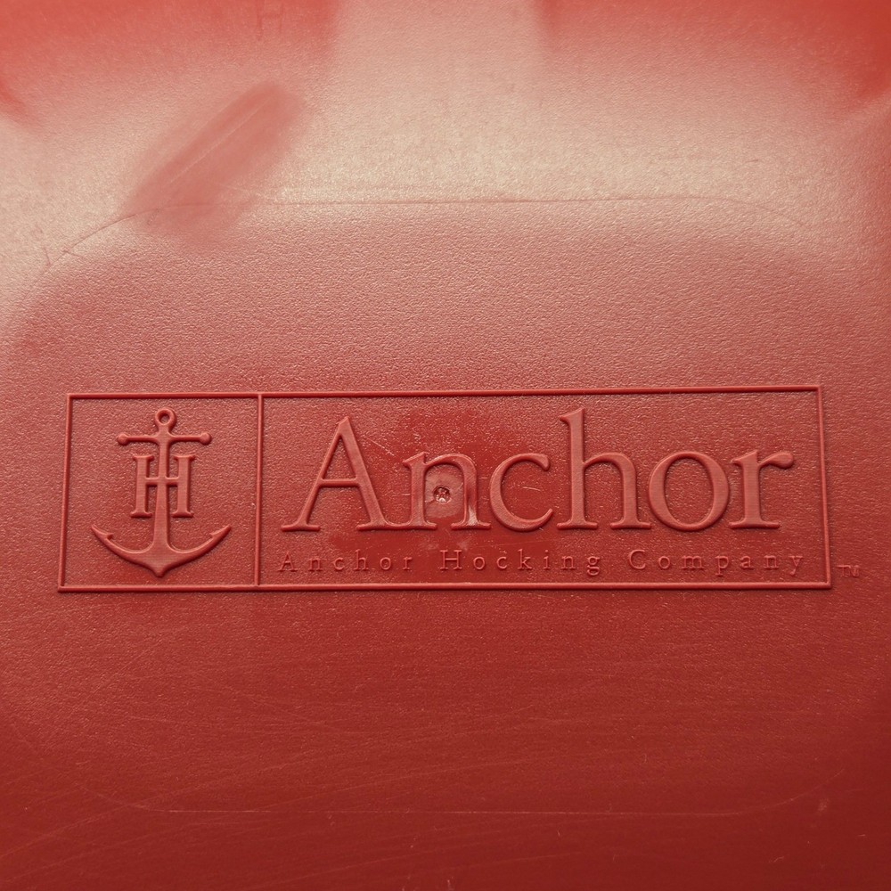 Anchor Hocking Glass Bakeware Set 2 Piece Rectangular Baking Dishes w/ Red Lids