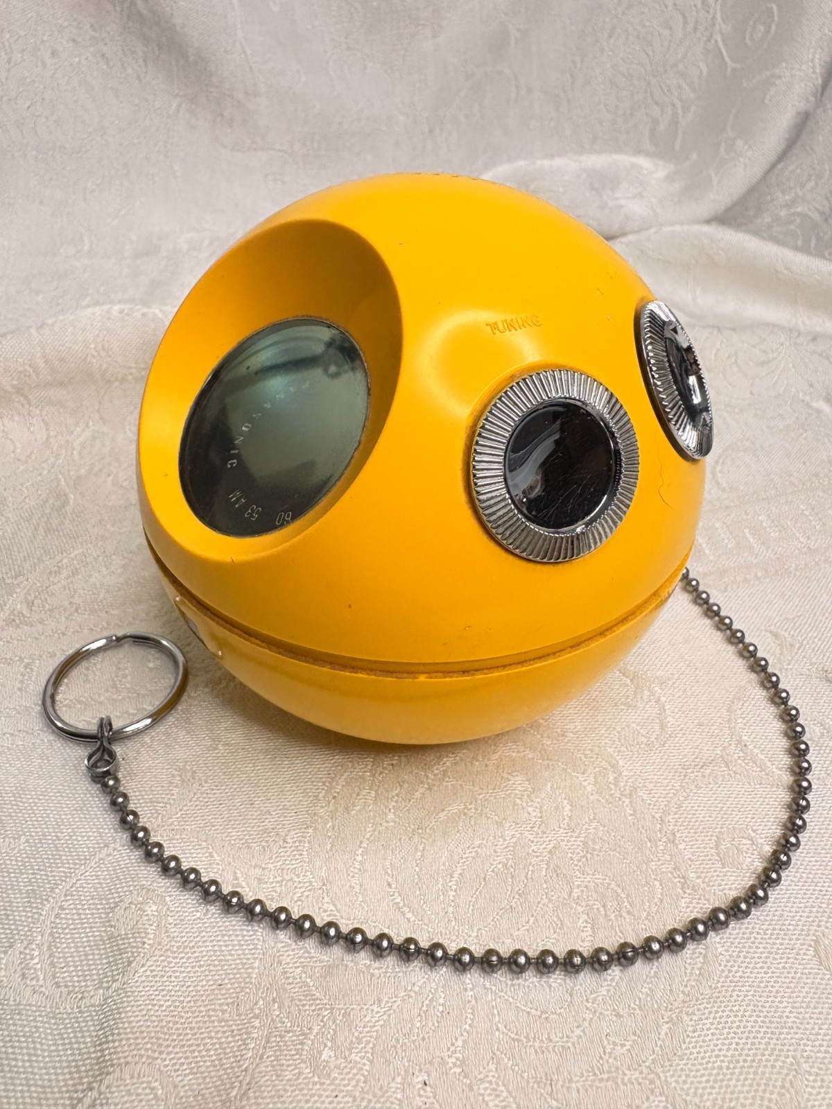 Panasonic Panapet Ball AM Radio Transistor Yellow R-70 Space Age Working Vintage