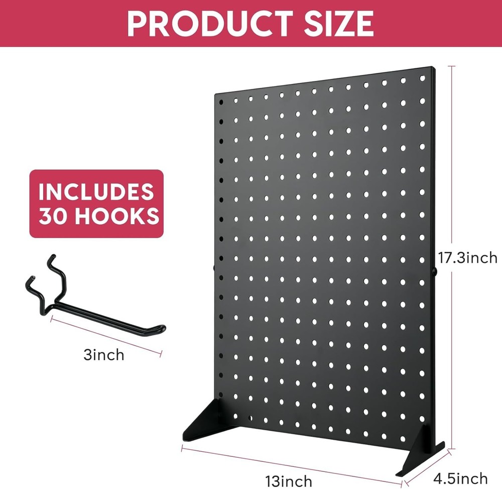 Desk Pegboard Panels with Merchandise Display Rack