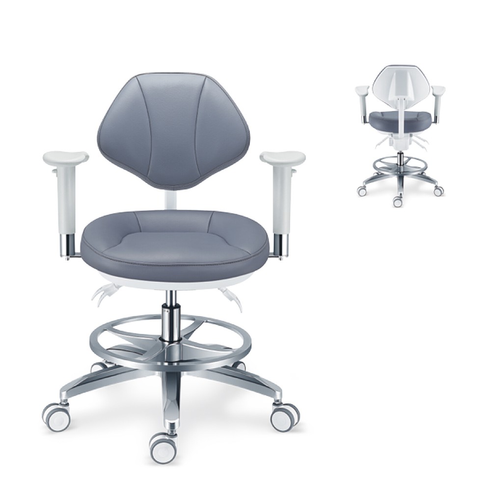 Microfiber Leather Dental Microscope Doctor's Chair with Armrest Dentist Stool