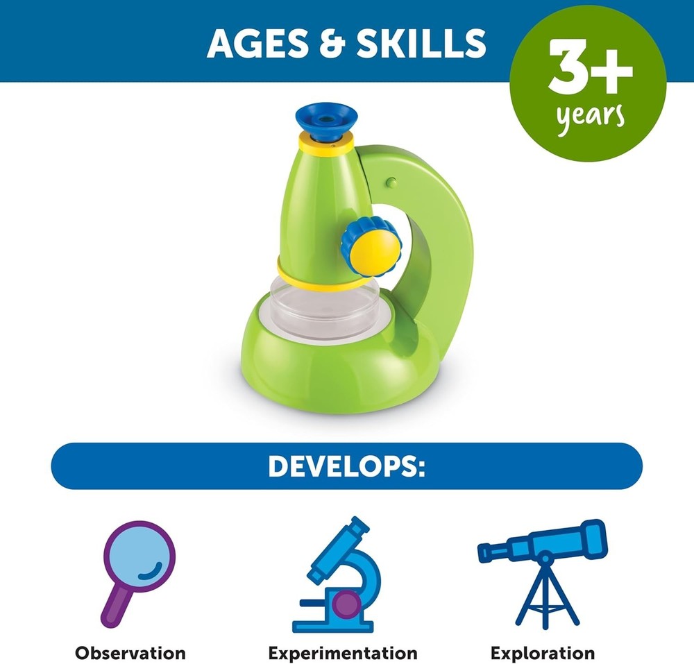 Colorful Kids Microscope Set - Primary Science Viewscope for Ages 3+ Learning