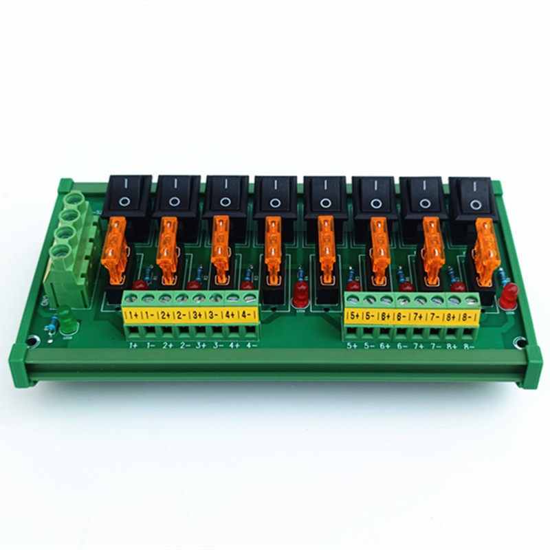 DIN Rail Mount 8 Position Switch Power Distribution Module Fuse Splitter Board